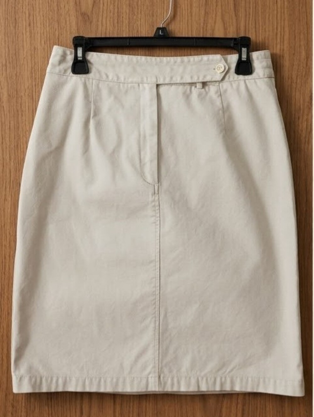 Talbots Off White Knee Length 100% Cotton Skirt US 6-8 Layering Elegant